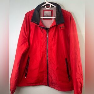 Weatherproof Men's Vibrant Red Windbreaker with Black Trim